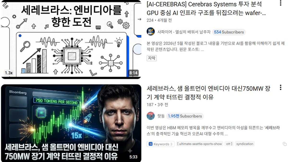AI 반도체 경쟁 더 치열해진다… 세레브라스, 클라우드 업체에 100MW급 시스템 공급
