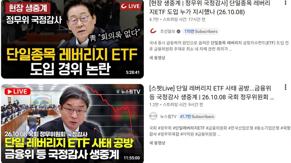단일종목레버리지ETF 놓고 국감 정면충돌… 여야 ‘54조원 피해’ 공방