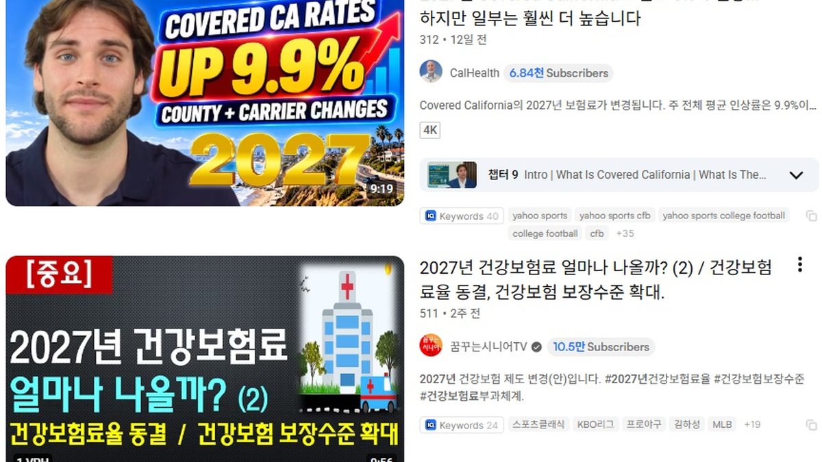 캘리포니아 2027년 건강보험료 평균 9.9% 인상 전망… 가입자별 부담 차이 커질 듯