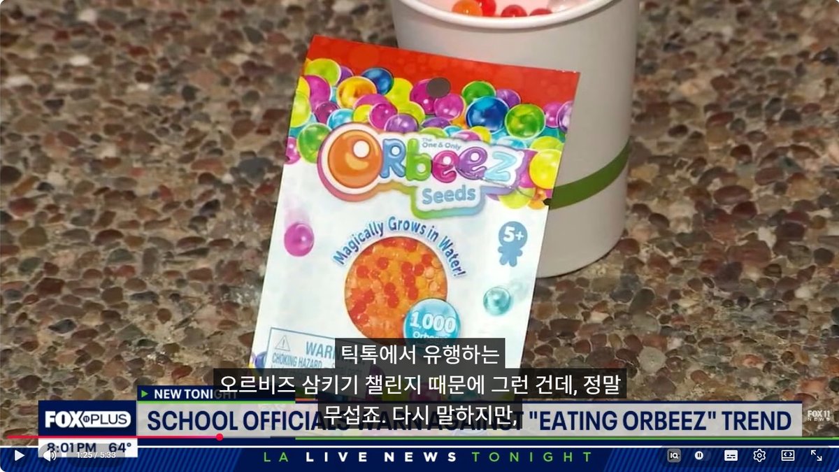 "삼키면 배 속에서 400배 커진다"… LA 학교 발칵 뒤집힌 틱톡 ‘오르비즈 먹기’ 쇼크