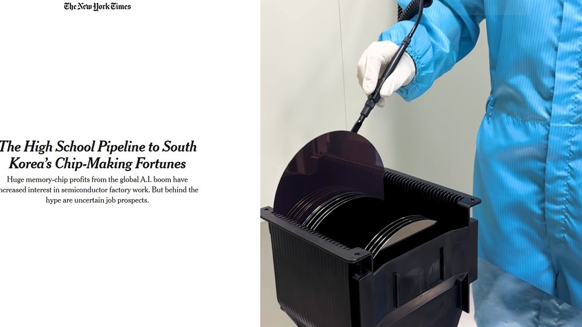 '의치한약수반' 신조어 탄생... NYT, 충북반도체고 심층 보도 "한국서 가장 핫한 고교"